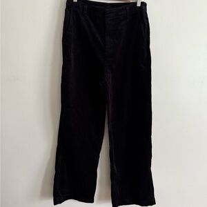 GAP Black Corduroy Wide-Leg Pants Size 8 High Rise Casual Comfort